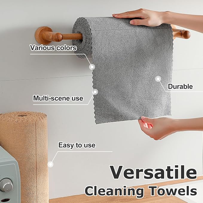 80 Pack Microfiber Cleaning Cloth Roll Reusable Paper Towels 12"x12" Tear Away - Image 3