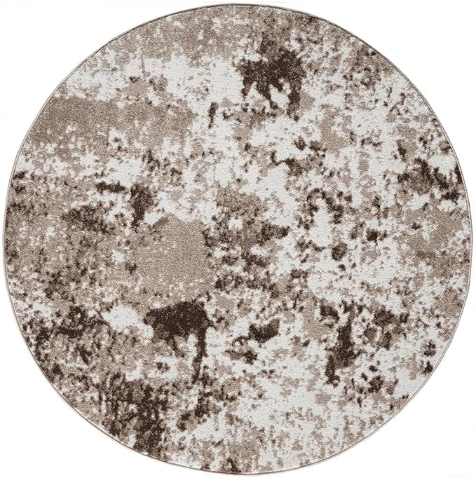 Keen Home Design Area Rugs - 5ft Round Non-Shedding, Abstract Rugs for Kitchen, Living Room, Bedroom, Dining Room, Entryway - Size: 5'3" Round, Multi