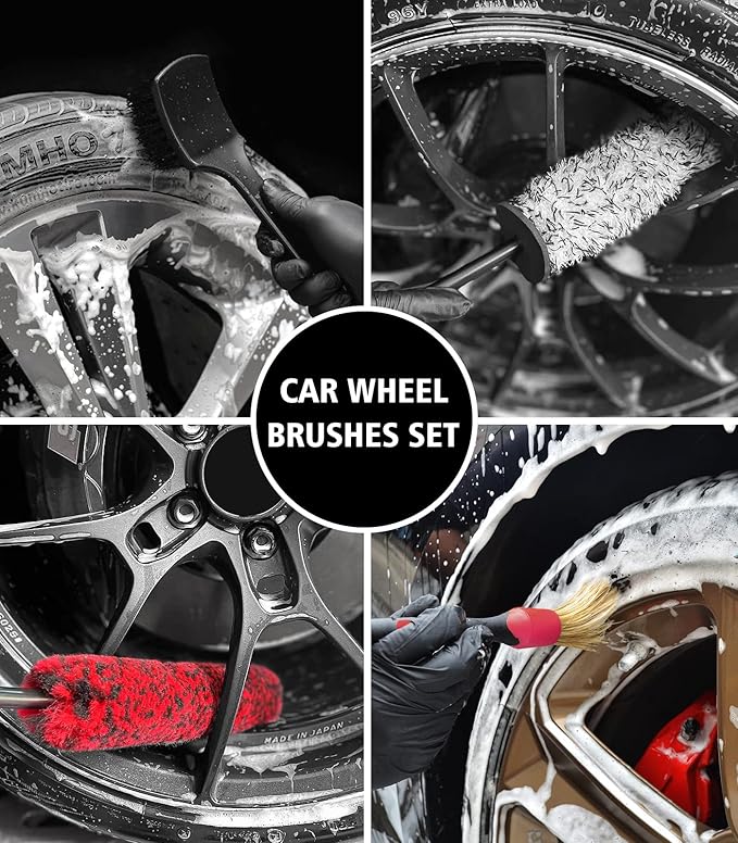 YeewayVeh 4Pack Car Wheel Cleaning Kit, Bendable Wheel Brush and Microfiber Rim - Image 2