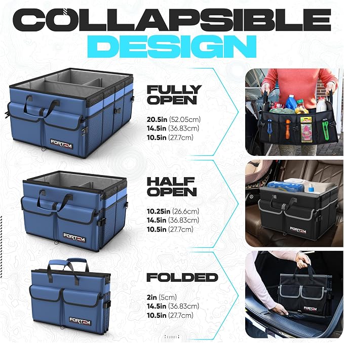 FORTEM Trunk Organizer For SUV Car Trunk Organizer, Foldable Storage, Car - Image 6