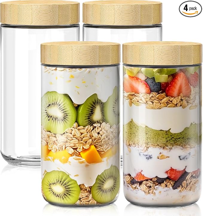 4 pack 24oz Overnight Oats Containers by HomArtist