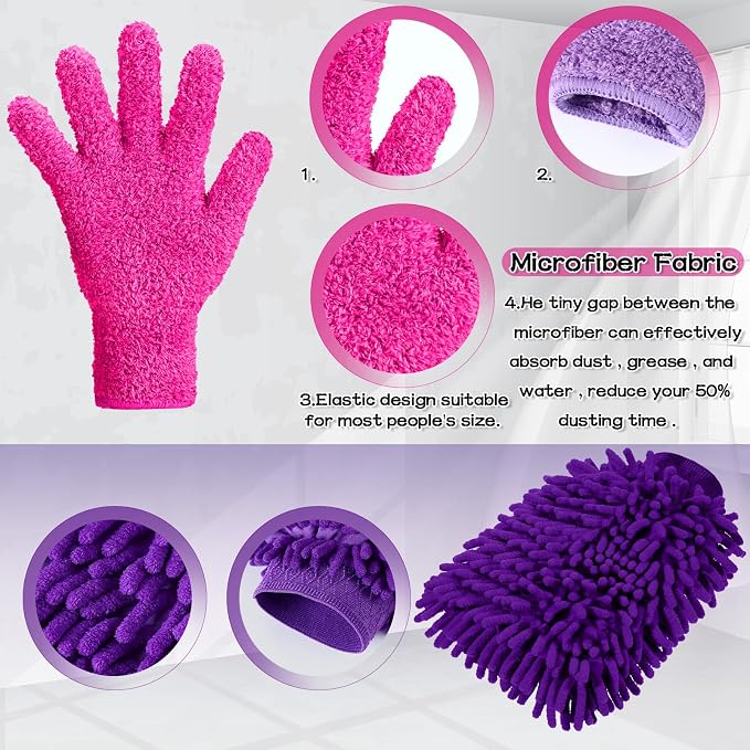 6 Pcs Microfiber Dusting Mitt Gloves - Image 3