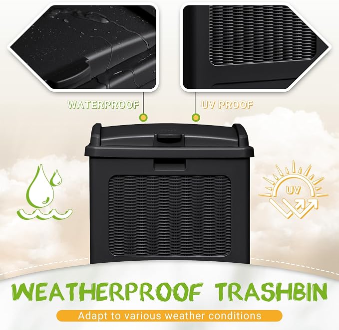 YESHOMY 4 Pack Outdoor Trash Can - Image 3