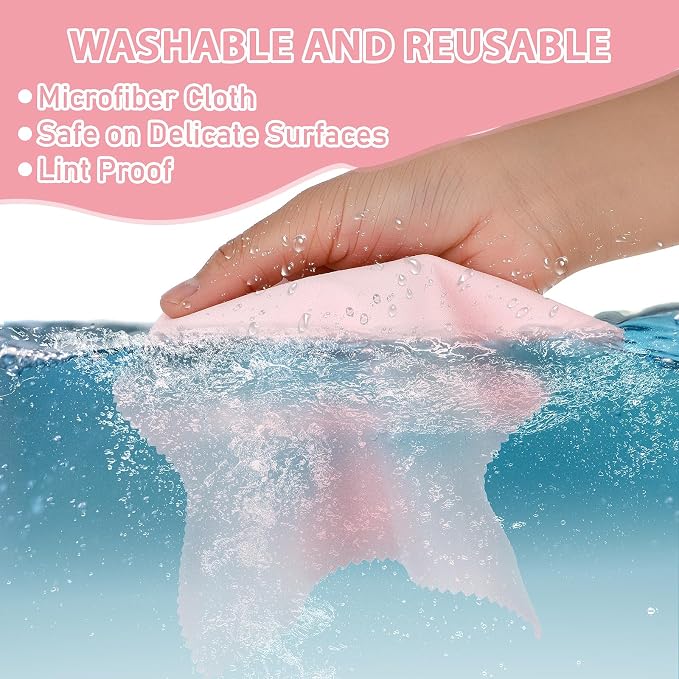 10 Pcs Microfibre Glasses Cleaning Cloths, Soft Glasses Cleaner Cloth Lens - Image 5