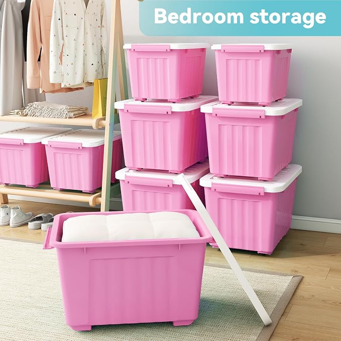 Nazhura Plastic Storage Bin, Stackable and Nestable Storage Boxes - Image 4