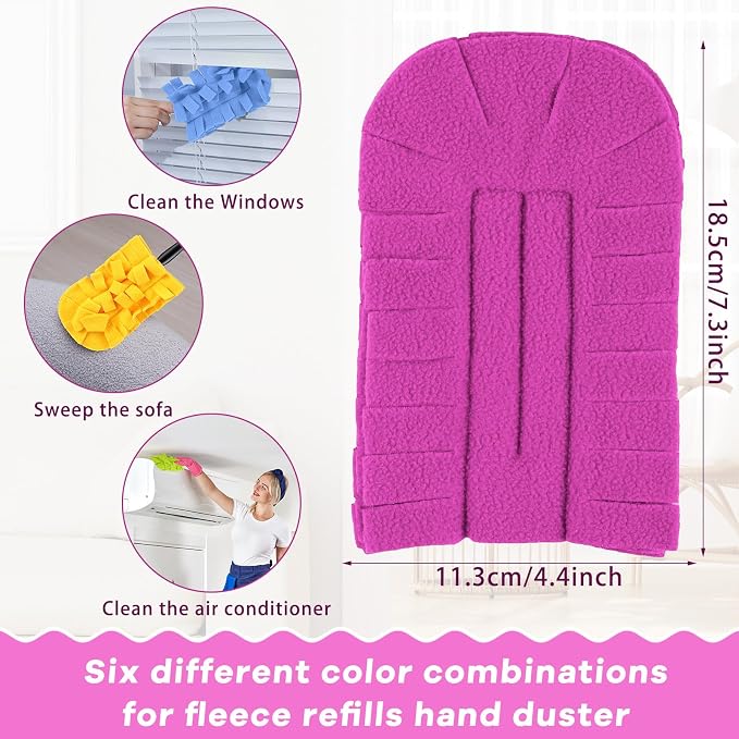 Zubebe 12 Pcs Duster Refill Reusable Fleece Duster Refills Feather Flat Dusters - Image 4