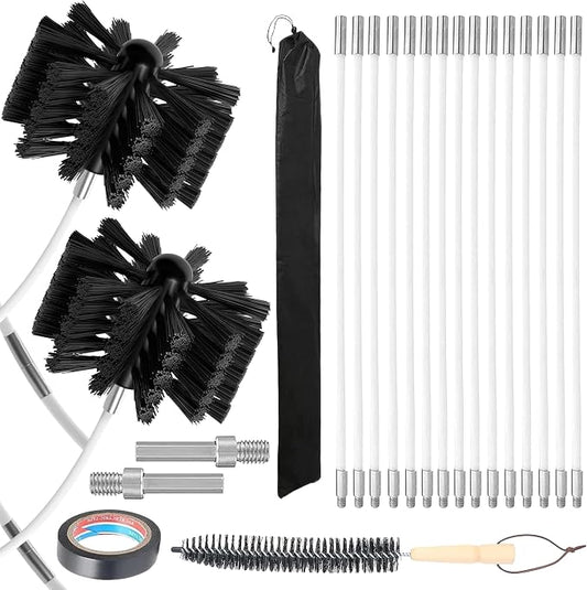 Chimney Sweep Kit Chimney Brush Kit Chimney Cleaning Kit, 20FT Dryer Vent by Unknown