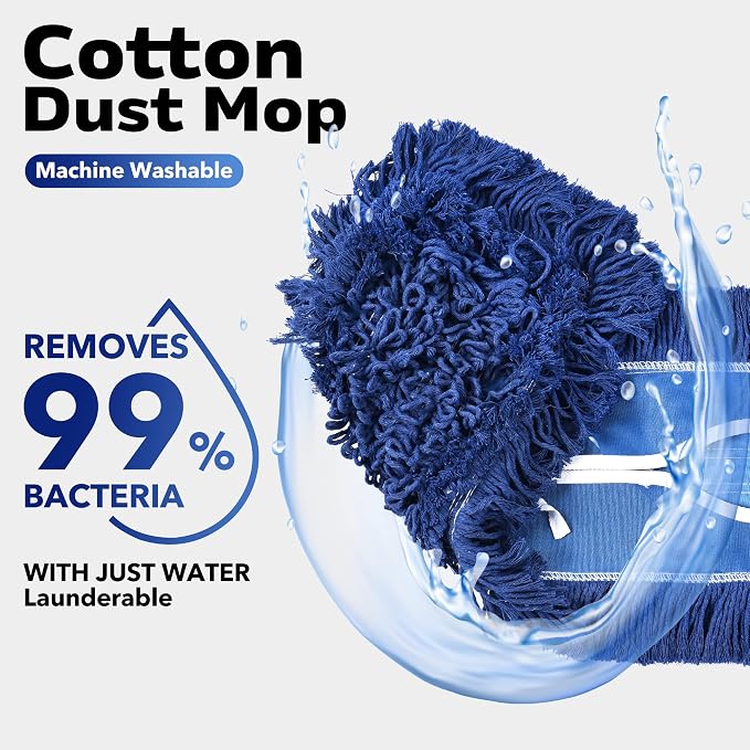 MATTHEW CLEANING 36'' Industrial Strength Cotton Dust Mop Refill Washable - Image 2