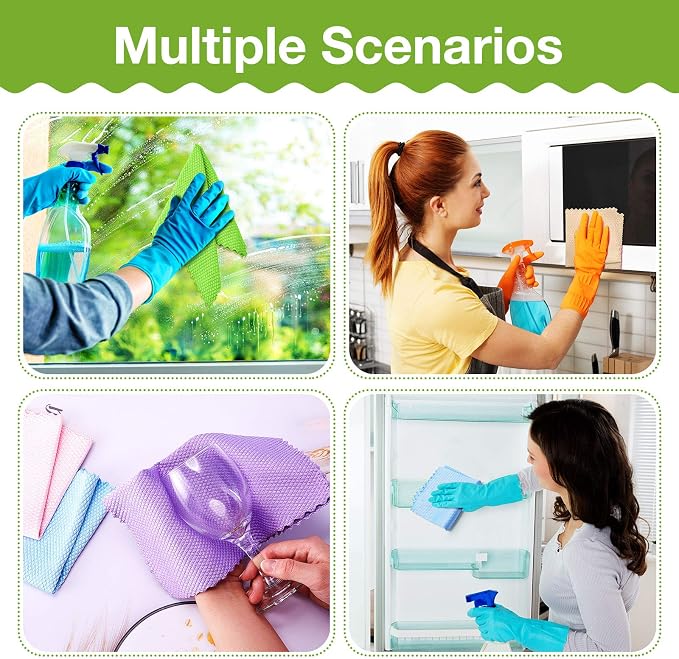 9 Pieces Fish Scale Cloth Microfiber Cleaning Nanoscale Glass Cleaning Cloth - Image 6