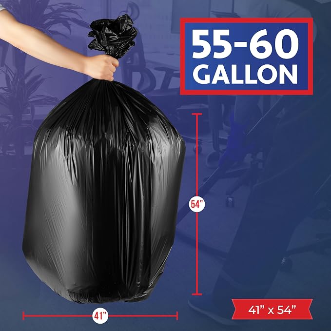 55-60 Gallon Trash Bags Heavy Duty - Image 2