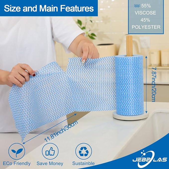 JEBBLAS Reusable Household & Kitchen Wipes, Disposable Cleaning Cloths - Image 3