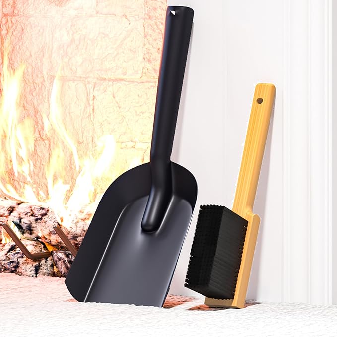 Kingson Fireplace Shovel Black Ash Shovel and Brush, Dustpan Set Small - Image 4