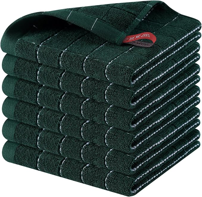 Homaxy 100% Cotton Terry Kitchen Dish Cloths, Ultra Soft and Absorbent Dish by Homaxy