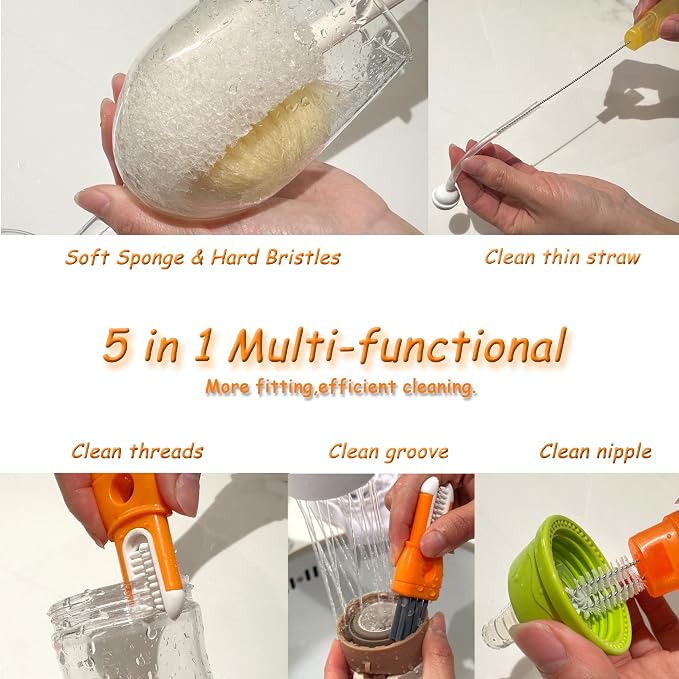 5 in 1 Bottle Cleaning Brush Set, 2026 Multifunctional Cleaning Brush - Image 3