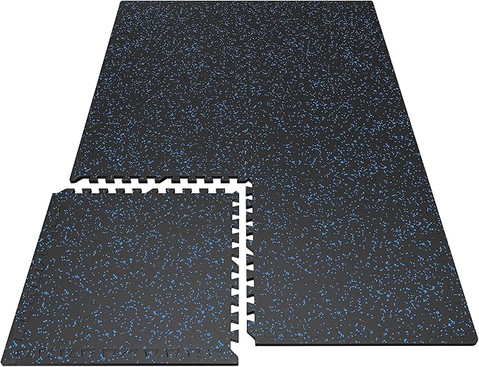 PRAISUN 0.6" Thicker Gym Mat, 6 Tiles 24 Sq Ft Workout Mats, Interlocking Foam by PRAISUN