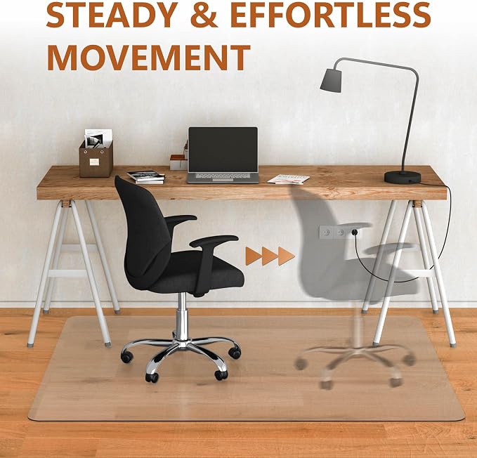 Large Office Chair Mat for Hardwood Floor- 46" x 72" Clear Computer Desk Chair - Image 5