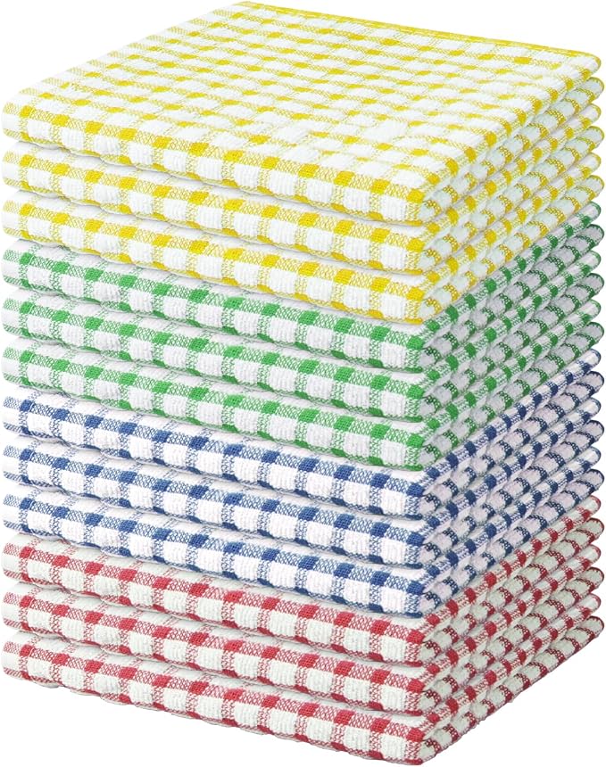 Nialnant 12 Pack Dish Rags for Washing Dishes, 100% Cotton Soft Absorbent Quick by Nialnant