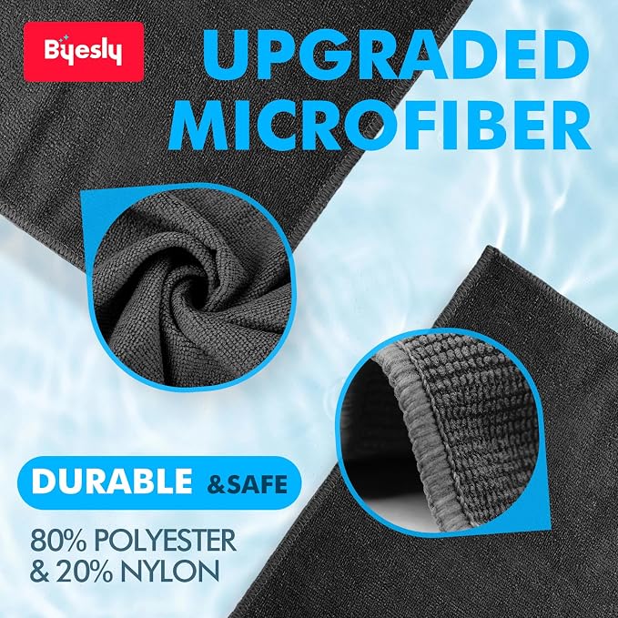 Microfiber Cleaning Cloth, 11.5x11.5 Microfiber Towels - Image 2