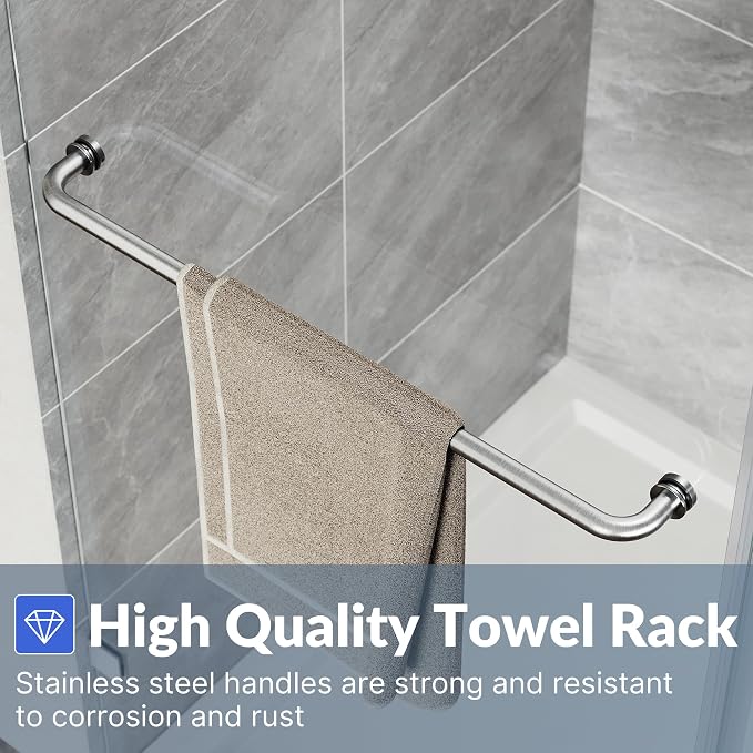 SUNNY SHOWER Frameless Shower Door 60" W x 79" H, Single Sliding Shower Glass - Image 7