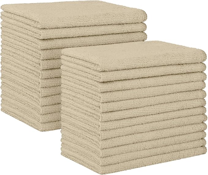 HOMEXCEL Brown Microfiber Cleaning Cloth, 24 Pack Absorbent Cleaning Rags by HOMEXCEL