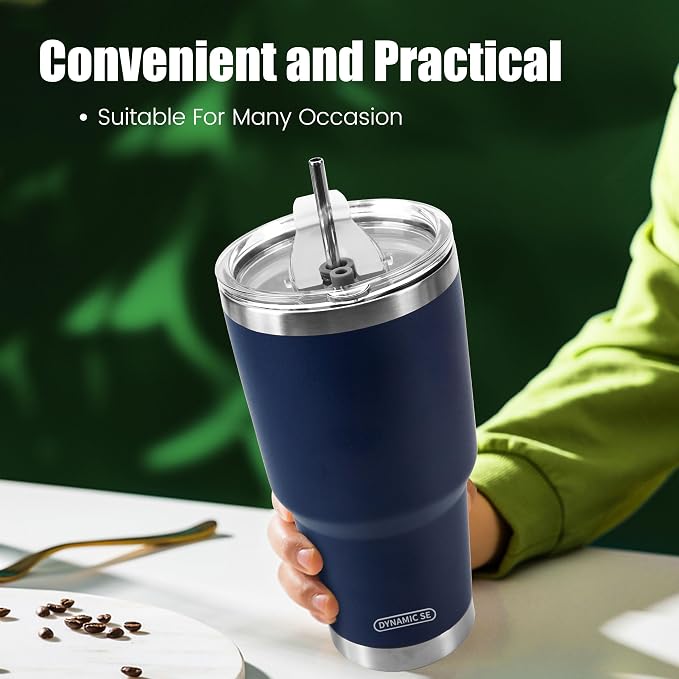 D·S 30 oz Navy Tumbler Stainless Steel Double Wall Vacuum Insulated Mug - Image 7