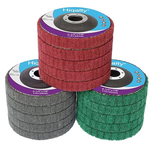 15Pcs 4.5" x 7/8" Nylon Fiber Flap Disc Polishing Grinding Wheel, Scouring pad by Hiqalty