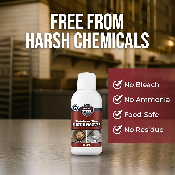 Stainless Steel Rust Remover and Stain Cleaner | NSF Approved | Non-Toxic & - Image 7