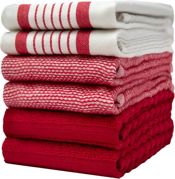 Premium Kitchen Towels | Large Cotton Dish Towels | Flat & Terry Highly by BumbleTowels
