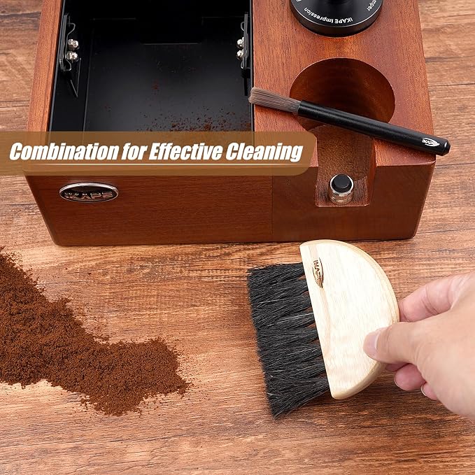 IKAPE Espresso Coffee Accessory, Cleaning Brush Set —— a Fan-Shaped Brush & an - Image 4