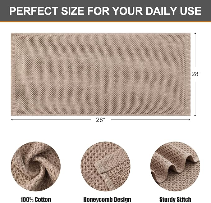 Kitinjoy 100% Cotton Waffle Weave Kitchen Hand Towels - Image 2