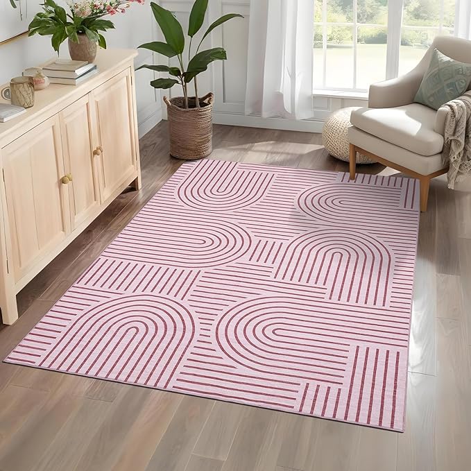 Washable Rug 5x7 Area Rugs for Living Room, Abstract Rug for Bedroom, Soft by ROYHOME