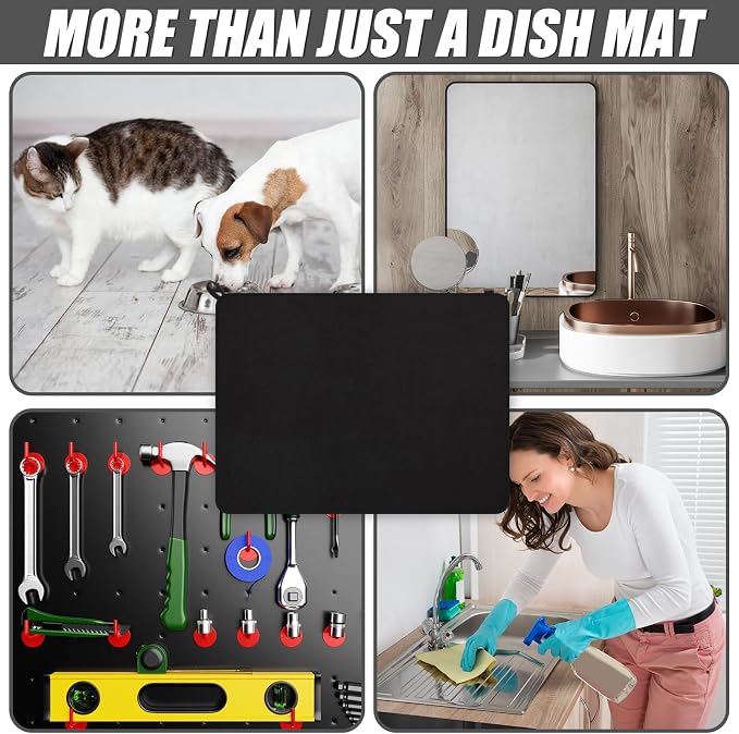 Hushee 2 Pack Extra Large Dish Drying Mat Microfiber Absorbent Dish Drying Pad - Image 6