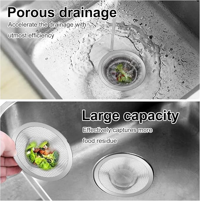40pcs 4.5" Mesh Sink Strainer for Kitchen, Stainless Steel Mesh Sink Drain - Image 4