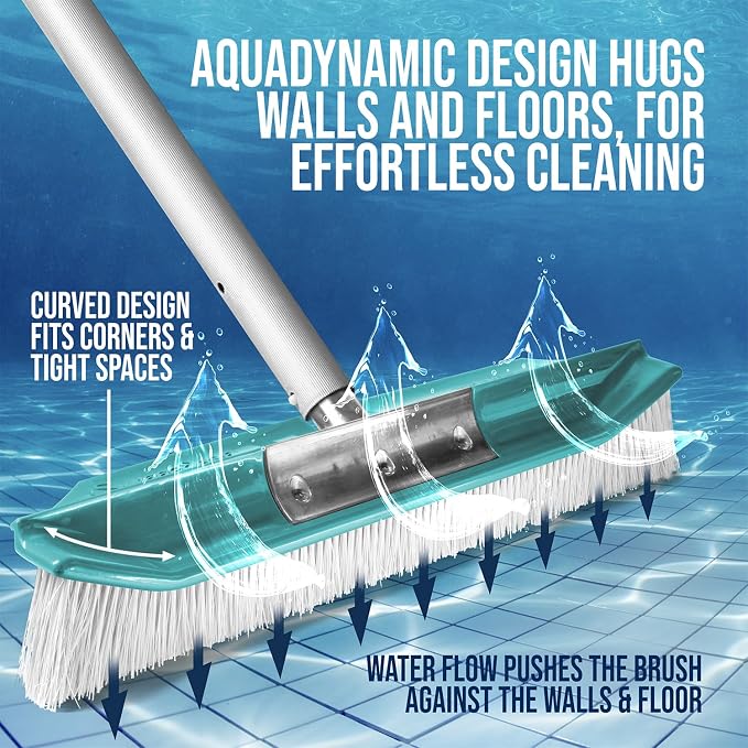 SweepEase® Swimming Pool Brush, Durable Poly Bristles, Sticks to Walls and - Image 5