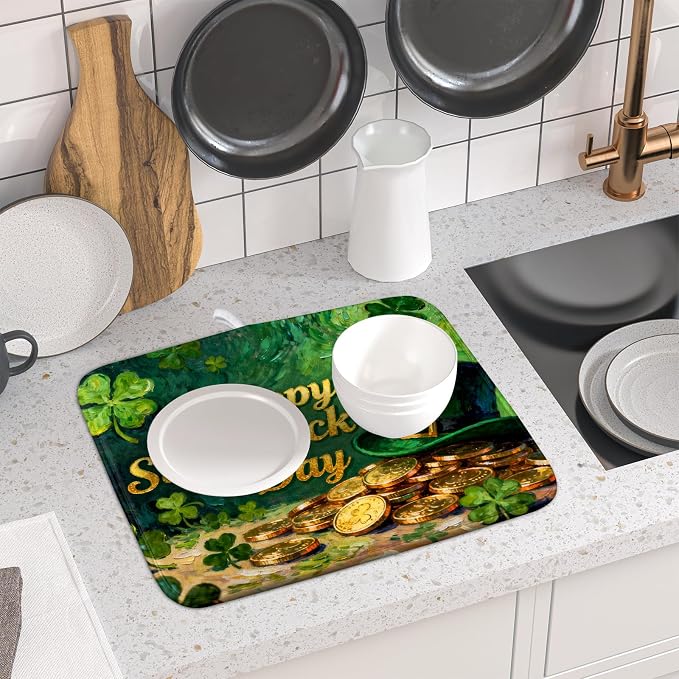 St Patrick's Day Dish Drying Mat - Image 6
