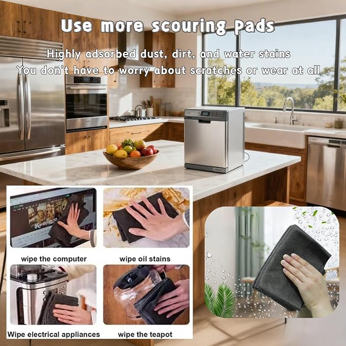 10PCS Thickened Magic Cleaning Cloth, Microfiber Cloth – Reusable, Lint Free - Image 7