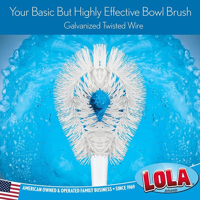 LOLA Toilet Bowl Brush w/Curved Head, 36 Pack, Coated Wire, Durable Poly - Image 3