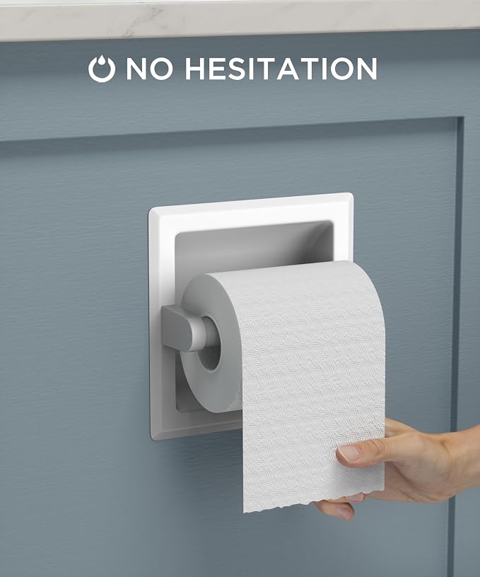 FORIOUS Recessed Toilet Paper Holder, Stainless Steel Durable Tissue Roll - Image 2