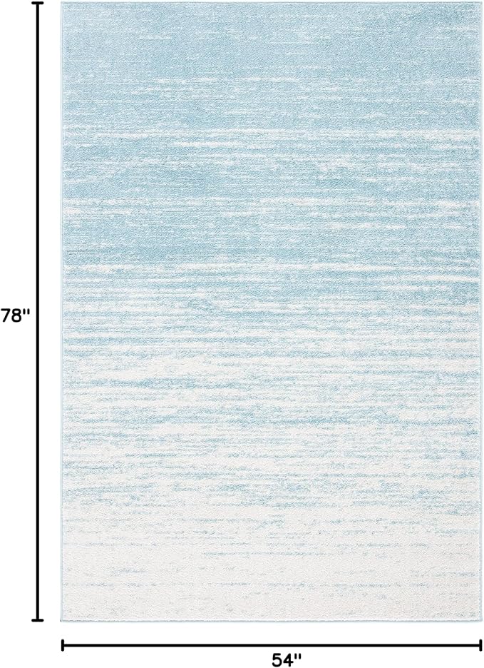 SAFAVIEH Adirondack Collection Accent Rug - 4'5" x 6'5", Aqua & Ivory, Modern Ombre Design, Non Shedding & Easy to Clean, Ideal for Living Room, Bedroom, Office, Dining Space (ADR113J)