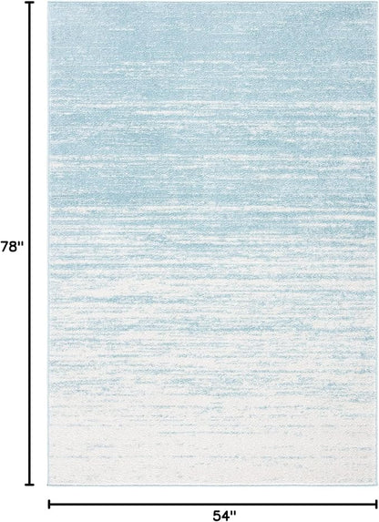 SAFAVIEH Adirondack Collection Accent Rug - 4'5" x 6'5", Aqua & Ivory, Modern Ombre Design, Non Shedding & Easy to Clean, Ideal for Living Room, Bedroom, Office, Dining Space (ADR113J)