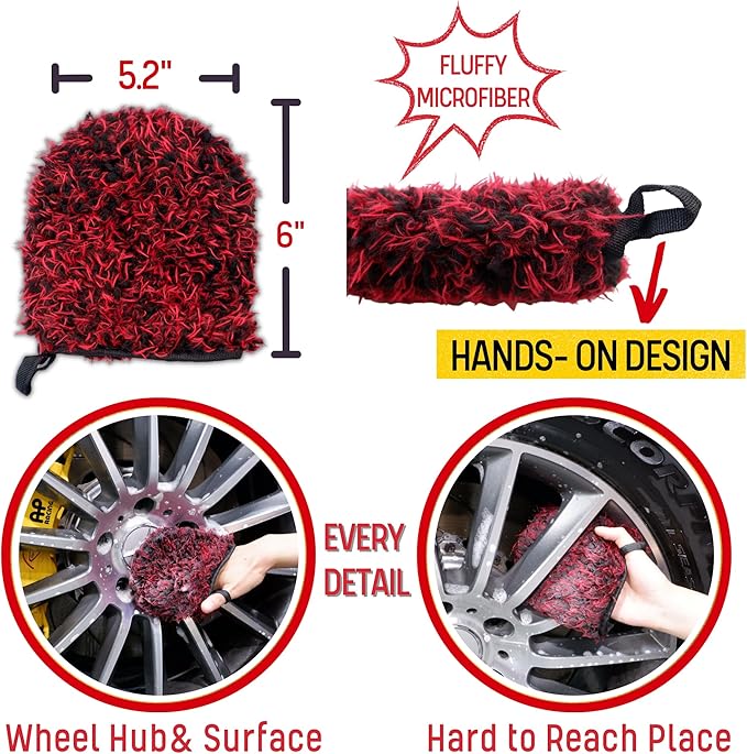 Metal Free Microfiber Wheel Brush Kit- Microfiber Angled Wheel Brush, Long - Image 5