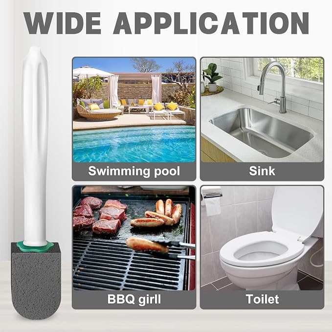 12pcs Pumice Stone Set with 2pcs Long Handle Toilet Brush, Cleaning Block - Image 5