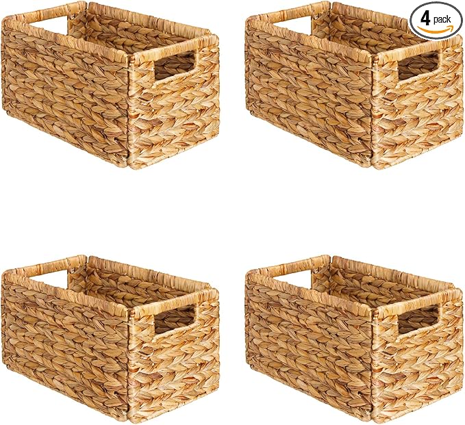 SpaceAid 4 Pack Wicker Basket, Storage Baskets by SpaceAid