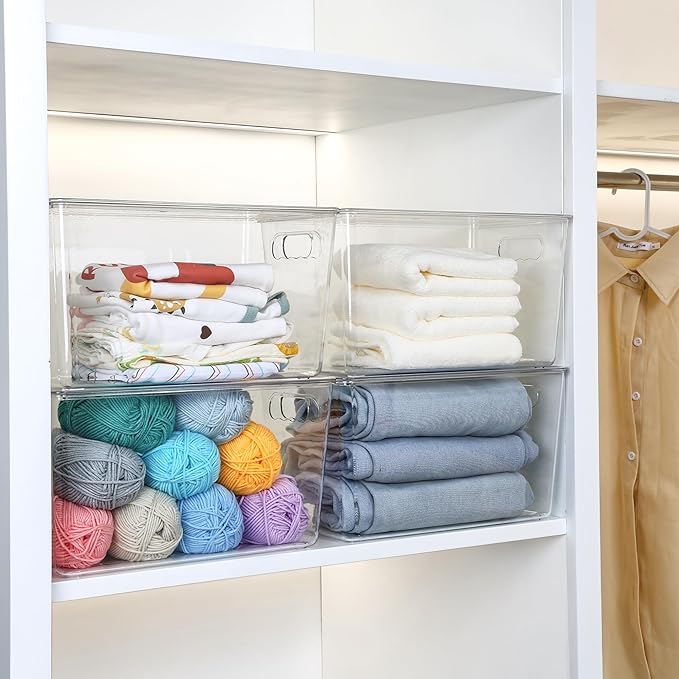 Vtopmart 10 Pack Clear Stackable Storage Bins - Image 6