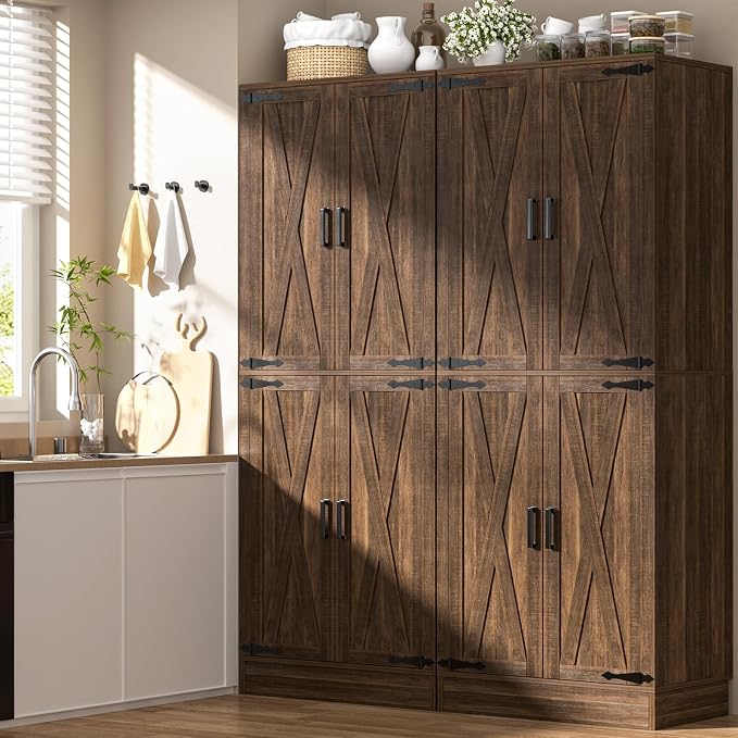 Unikito 71" Farmhouse Kitchen Pantry Storage Cabinet - Image 3
