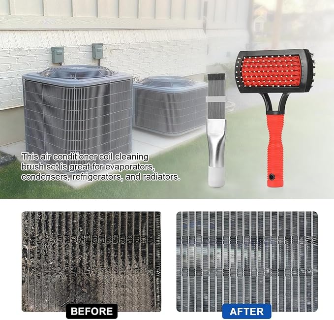 AC Coil Cleaning Brush, Double-Sided Evaporator Coil Cleaner, Fin Comb - Image 4