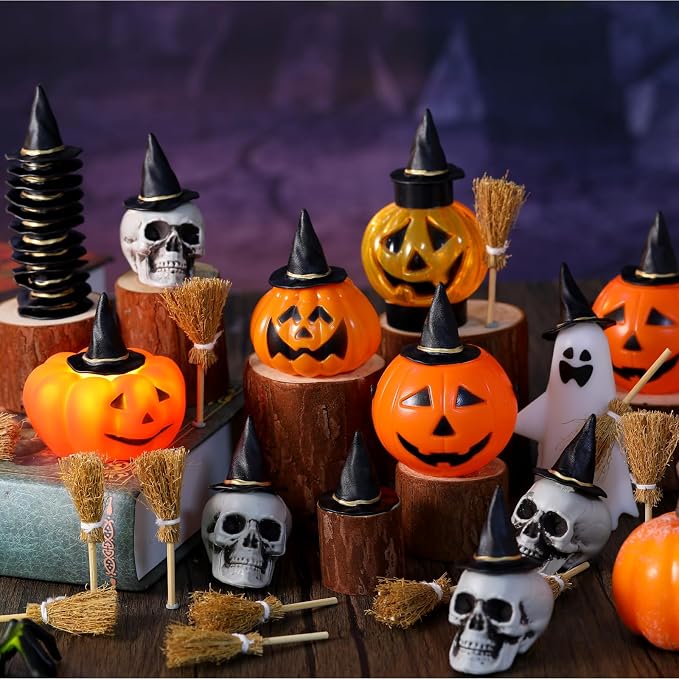 48 Pcs Mini Witch Hats and Broom - Image 2