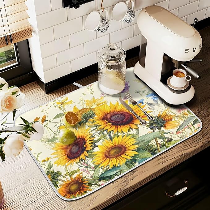 Blooming Sunflowers Dish Drying Mat - Image 8