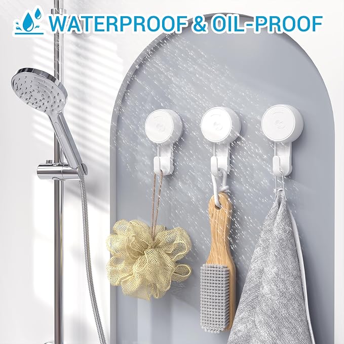 LUXEAR Suction Hooks Powerful Vacuum Suction Shower Hook- Heavy Duty Hangers - Image 7