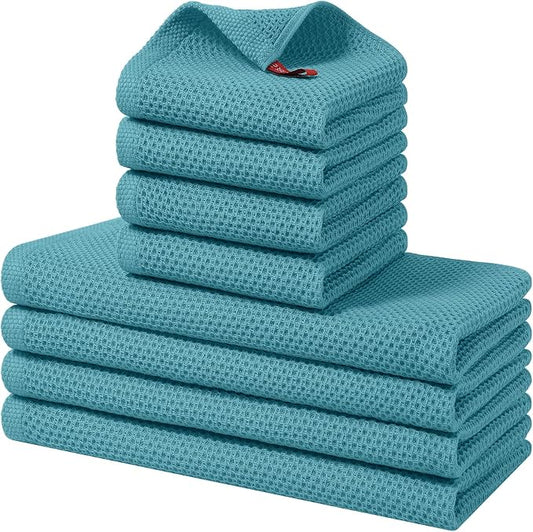 Homaxy 100% Cotton Kitchen Towels and Dishcloths Set, 12 x 12 Inches and 13 x by Homaxy